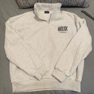 White Fox Boutique Heather Gray Quarter-Zip Sweatshirt M/L